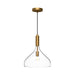 Belleview One Light Pendant Aged Gold/Clear Glass-Pendants-Alora-Lighting Design Store