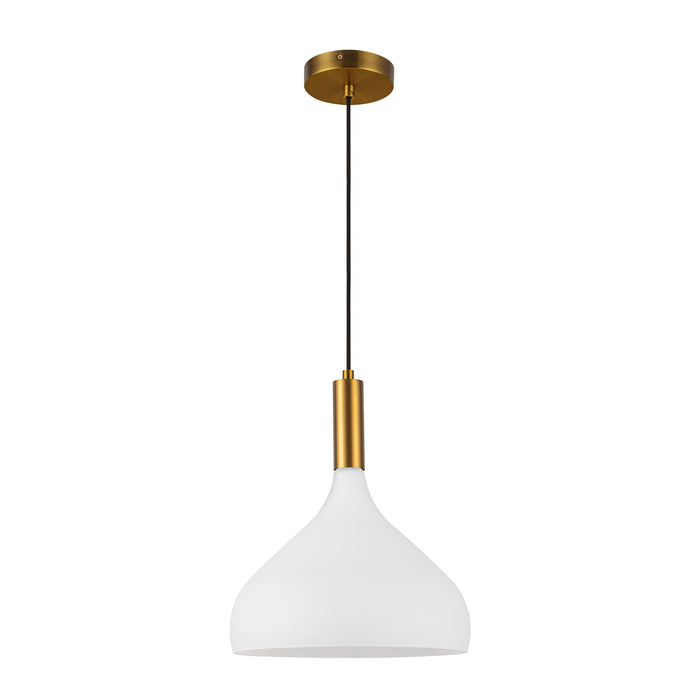 Belleview One Light Pendant Aged Gold/Opal Glass-Pendants-Alora-Lighting Design Store