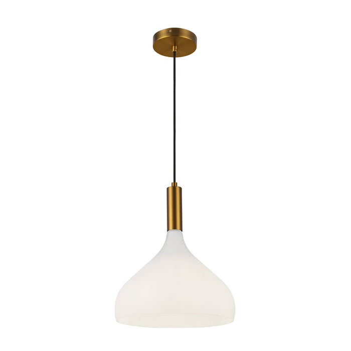 Belleview One Light Pendant Aged Gold/Opal Glass-Pendants-Alora-Lighting Design Store