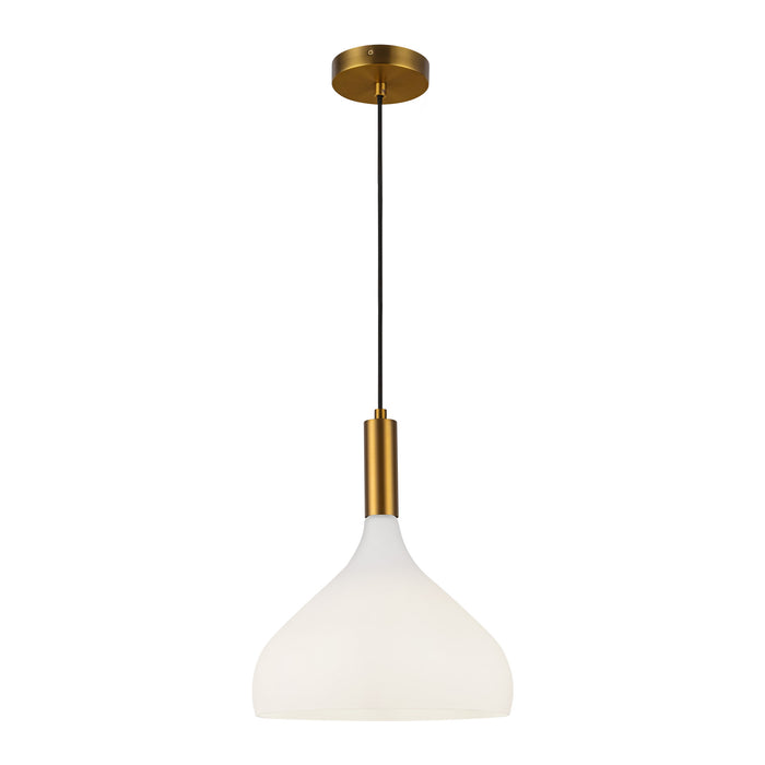 Belleview One Light Pendant Aged Gold/Opal Glass-Pendants-Alora-Lighting Design Store