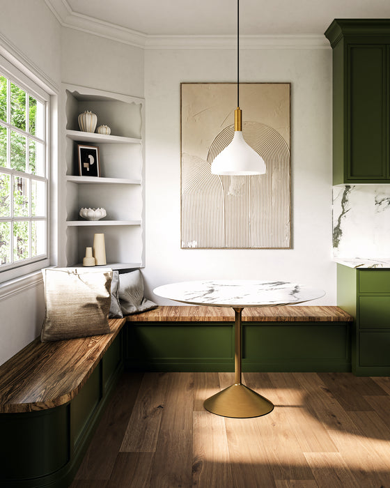 Belleview One Light Pendant Aged Gold/Opal Glass-Pendants-Alora-Lighting Design Store