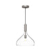 Belleview One Light Pendant Brushed Nickel/Clear Glass-Pendants-Alora-Lighting Design Store