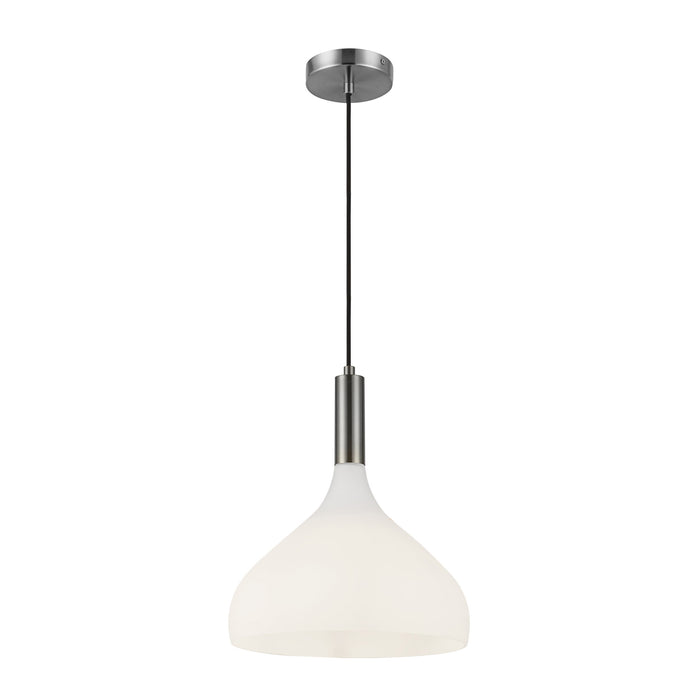 Belleview One Light Pendant Brushed Nickel/Opal Glass-Pendants-Alora-Lighting Design Store
