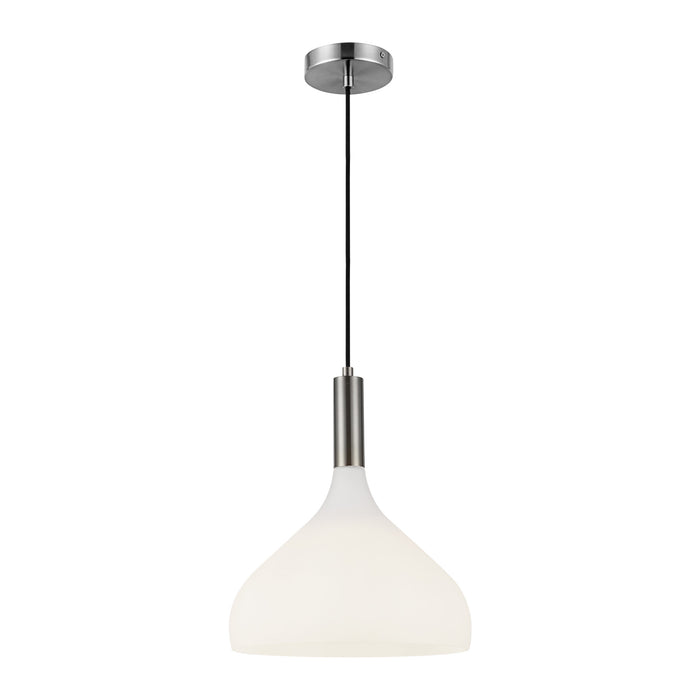 Belleview One Light Pendant Brushed Nickel/Opal Glass-Pendants-Alora-Lighting Design Store