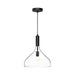 Belleview One Light Pendant Clear Glass/Matte Black-Pendants-Alora-Lighting Design Store