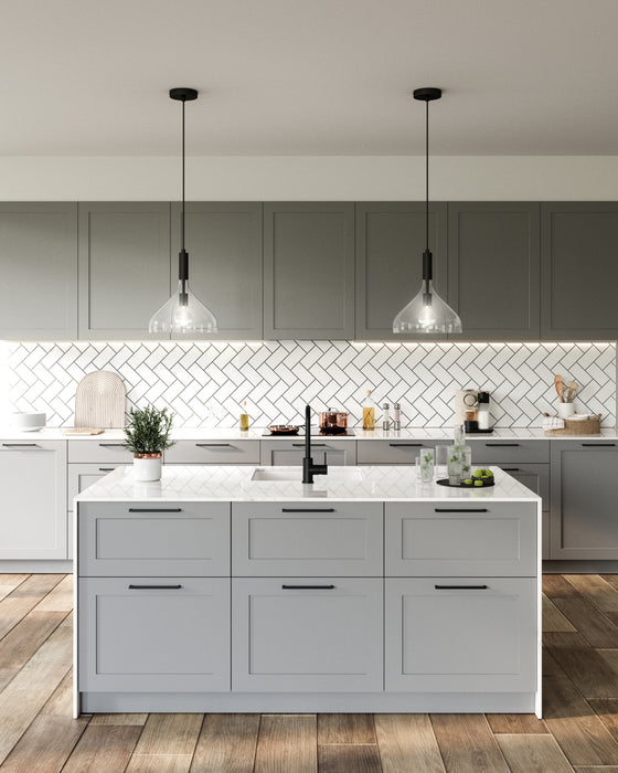 Belleview One Light Pendant Clear Glass/Matte Black-Pendants-Alora-Lighting Design Store