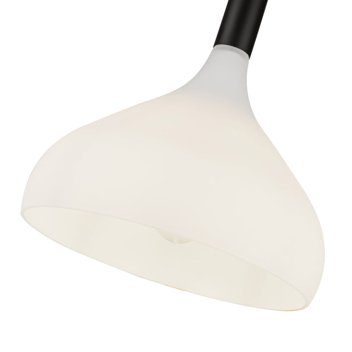 Belleview One Light Pendant Matte Black/Opal Glass-Pendants-Alora-Lighting Design Store