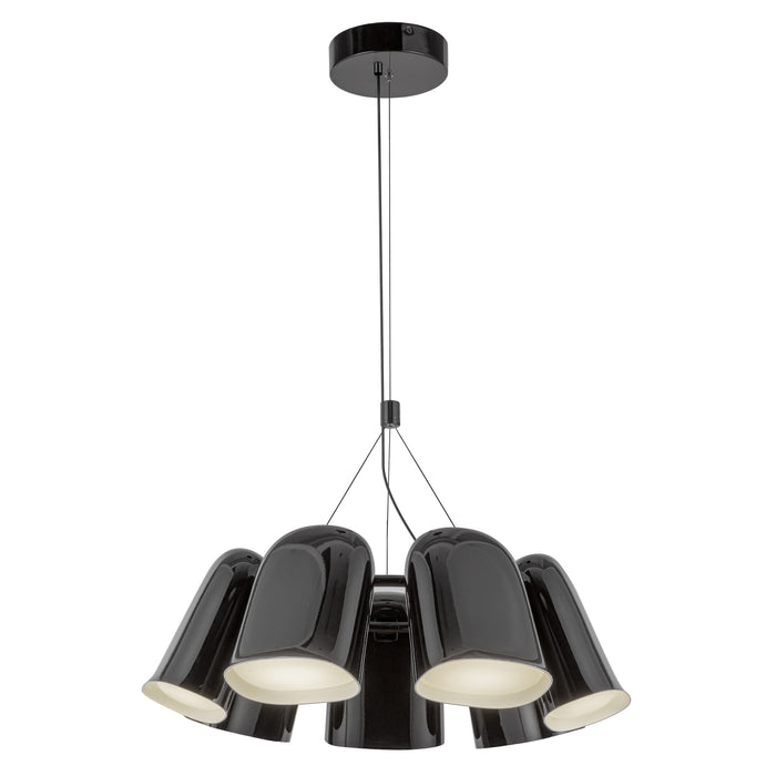 Bell LED Chandelier Glossy Black-Mini Chandeliers-Kuzco Lighting-Lighting Design Store