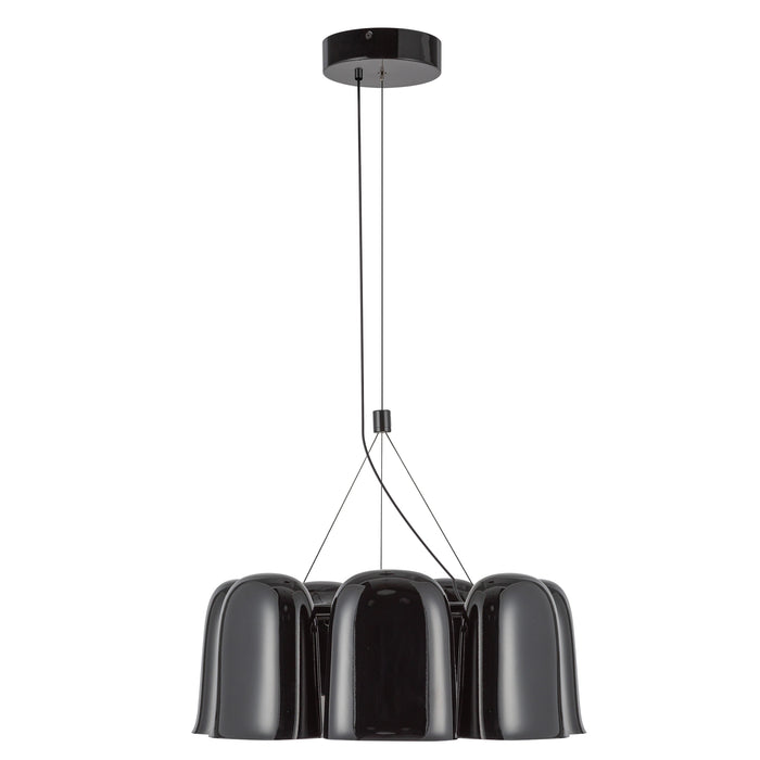 Bell LED Chandelier Glossy Black-Mini Chandeliers-Kuzco Lighting-Lighting Design Store