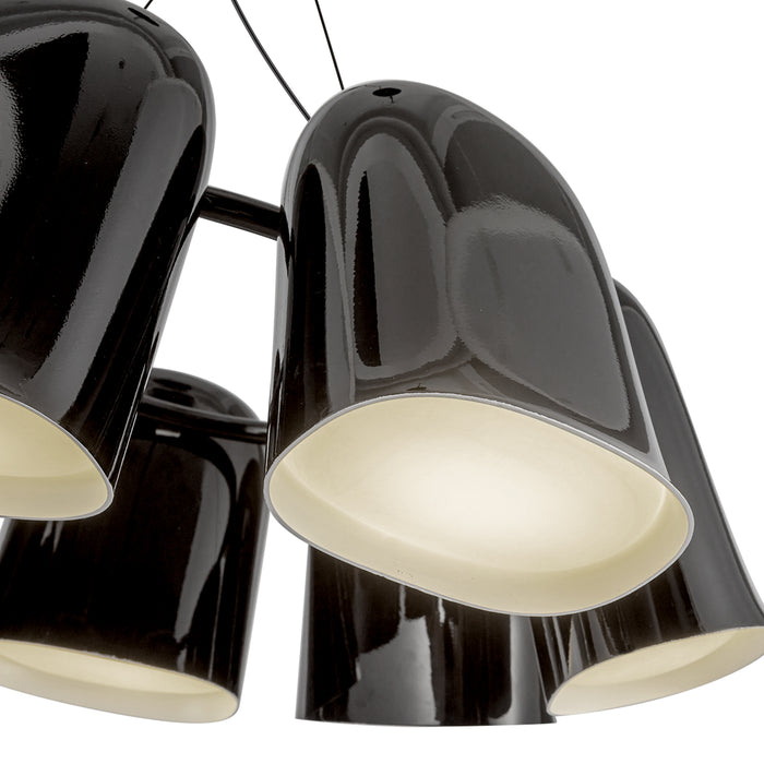 Bell LED Chandelier Glossy Black-Mini Chandeliers-Kuzco Lighting-Lighting Design Store