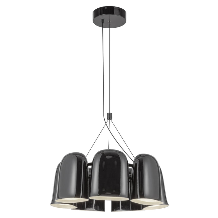 Bell LED Chandelier Glossy Black-Mini Chandeliers-Kuzco Lighting-Lighting Design Store
