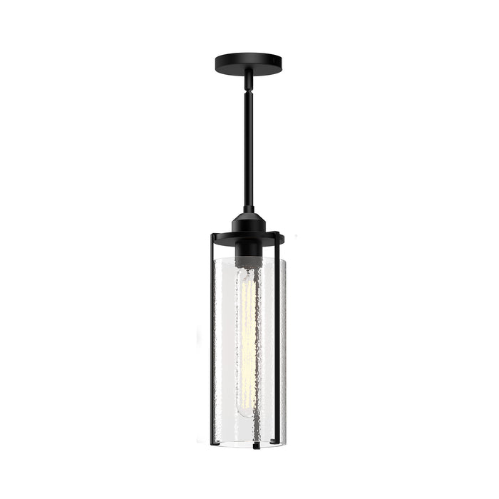 Belmont One Light Pendant Clear Water Glass/Matte Black-Mini Pendants-Alora-Lighting Design Store