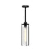 Belmont One Light Pendant Clear Water Glass/Matte Black-Mini Pendants-Alora-Lighting Design Store