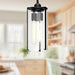 Belmont Three Light Pendant Clear Water Glass/Matte Black-Mini Pendants-Alora-Lighting Design Store