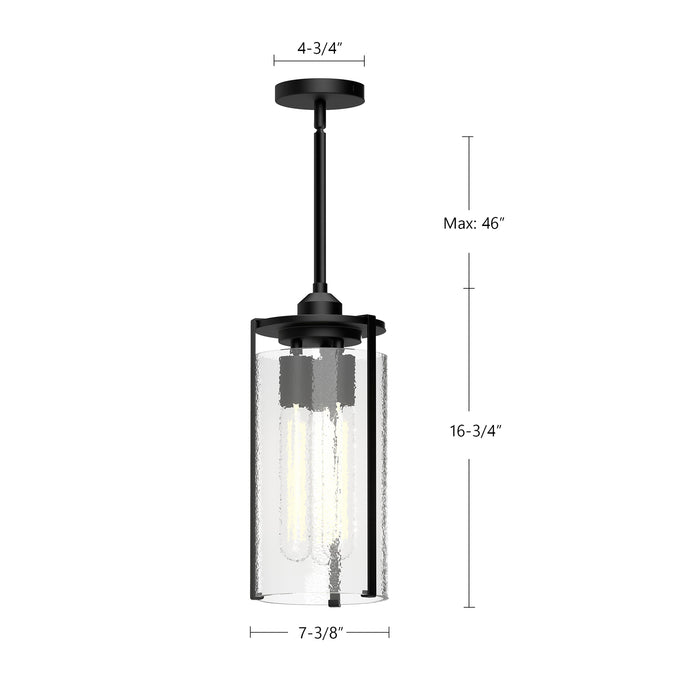 Belmont Three Light Pendant Clear Water Glass/Matte Black-Mini Pendants-Alora-Lighting Design Store