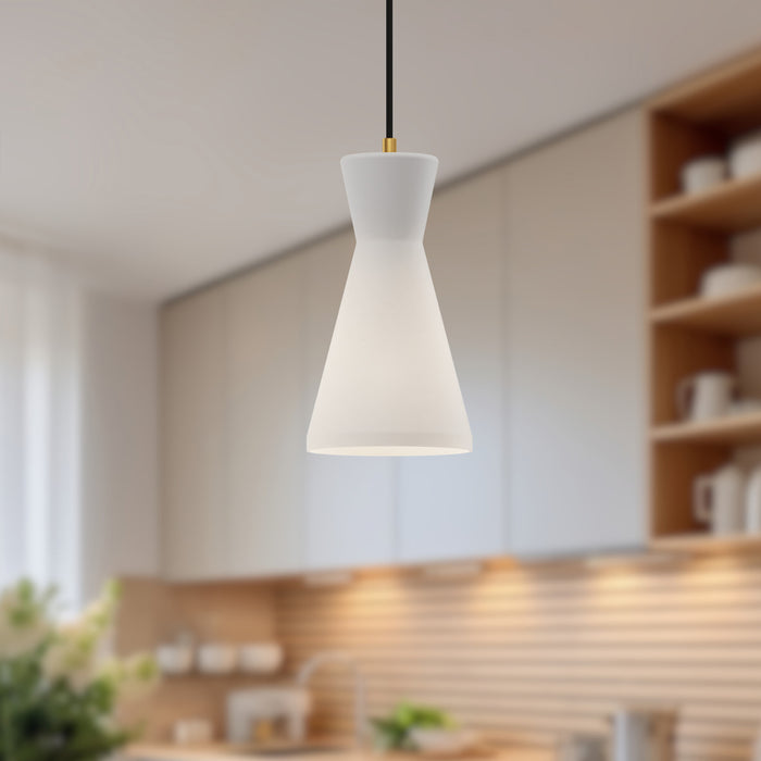 Betty One Light Pendant Aged Gold/Opal Glass-Mini Pendants-Alora-Lighting Design Store