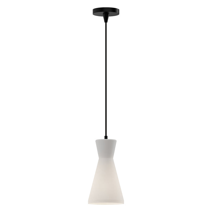 Betty One Light Pendant Matte Black/Opal Glass-Mini Pendants-Alora-Lighting Design Store