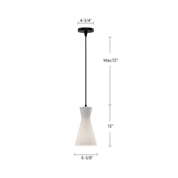 Betty One Light Pendant Matte Black/Opal Glass-Mini Pendants-Alora-Lighting Design Store