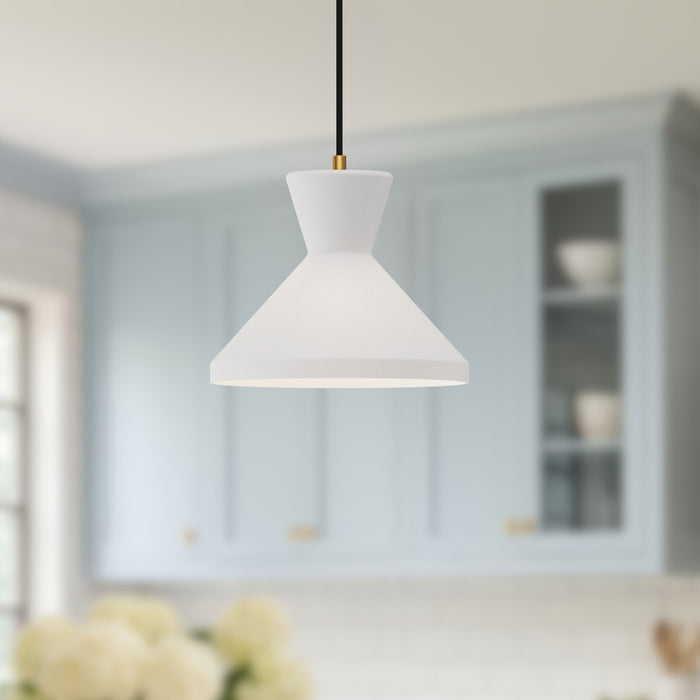 Betty One Light Pendant Aged Gold/Opal Glass-Pendants-Alora-Lighting Design Store