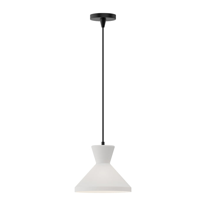 Betty One Light Pendant Matte Black/Opal Glass-Pendants-Alora-Lighting Design Store