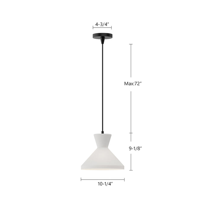 Betty One Light Pendant Matte Black/Opal Glass-Pendants-Alora-Lighting Design Store