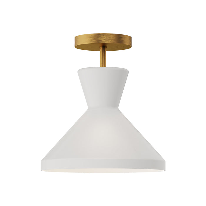 Betty One Light Semi-Flush Mount Aged Gold/Opal Glass-Semi-Flush Mts.-Alora-Lighting Design Store