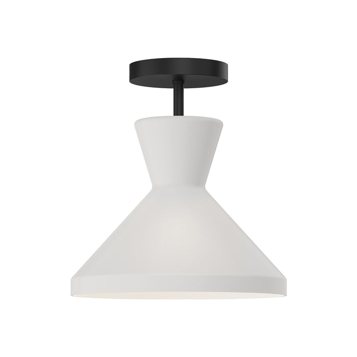 Betty One Light Semi-Flush Mount Matte Black/Opal Glass-Semi-Flush Mts.-Alora-Lighting Design Store