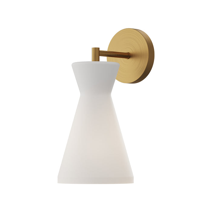 Betty One Light Wall Sconce Aged Gold/Opal Glass-Sconces-Alora-Lighting Design Store