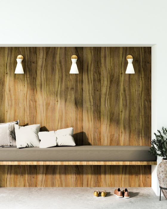 Betty One Light Wall Sconce Aged Gold/Opal Glass-Sconces-Alora-Lighting Design Store