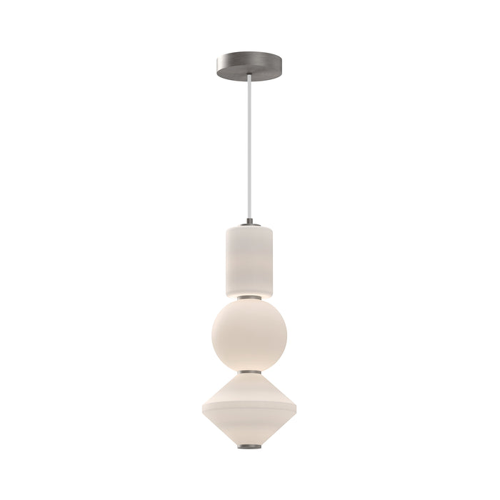 Bijou LED Pendant Brushed Nickel/Opal Matte Glass-Mini Pendants-Alora-Lighting Design Store