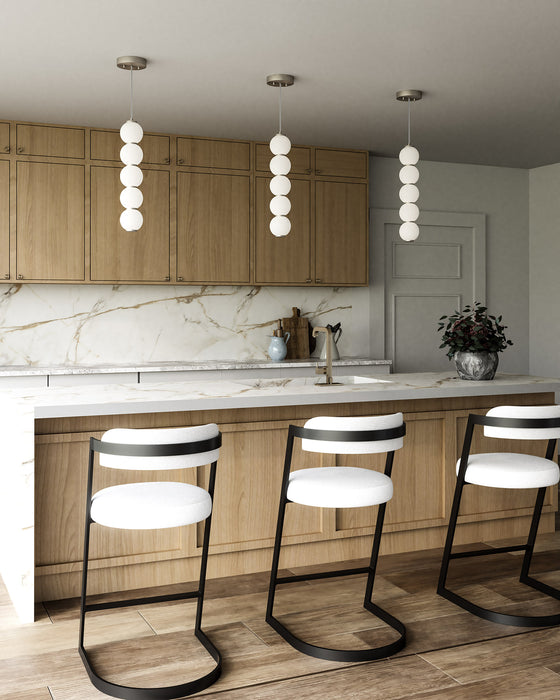 Bijou LED Pendant Brushed Nickel/Opal Matte Glass-Mini Pendants-Alora-Lighting Design Store