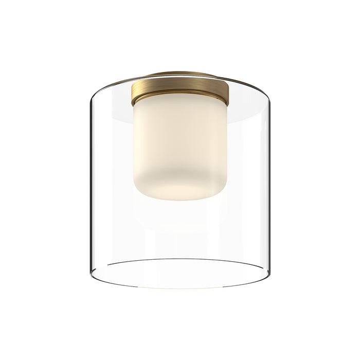 Birch LED Flush Mount Brushed Gold/Clear-Flush Mounts-Kuzco Lighting-Lighting Design Store
