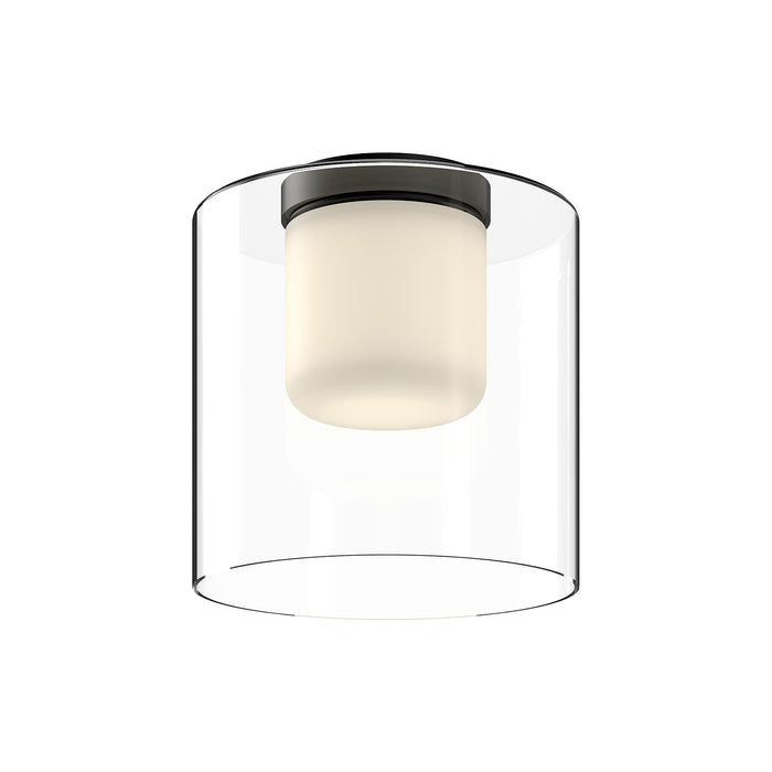 Birch LED Flush Mount Black/Clear-Flush Mounts-Kuzco Lighting-Lighting Design Store