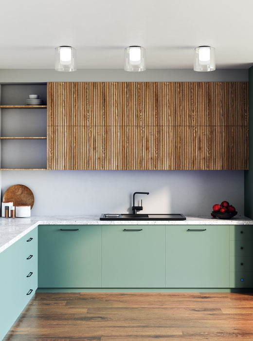 Birch LED Flush Mount Black/Clear-Flush Mounts-Kuzco Lighting-Lighting Design Store