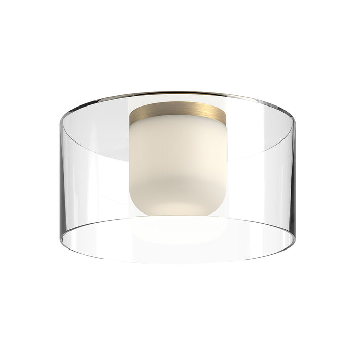 Birch LED Flush Mount Brushed Gold/Clear-Flush Mounts-Kuzco Lighting-Lighting Design Store