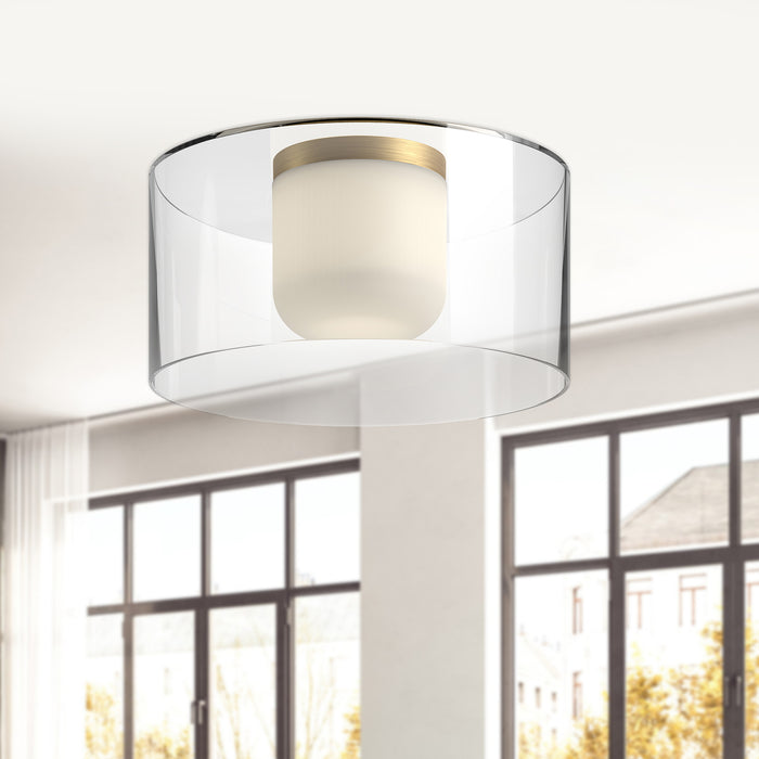 Birch LED Flush Mount Brushed Gold/Clear-Flush Mounts-Kuzco Lighting-Lighting Design Store