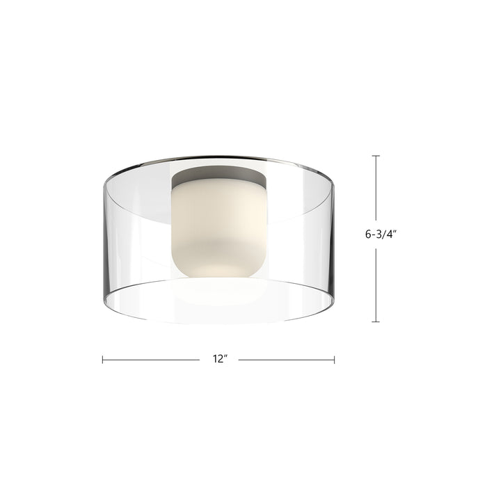 Birch LED Flush Mount Brushed Gold/Clear-Flush Mounts-Kuzco Lighting-Lighting Design Store