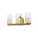 Birch LED Vanity Brushed Gold/Clear-Bathroom Fixtures-Kuzco Lighting-Lighting Design Store