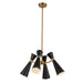 Blake Four Light Chandelier Matte Black/Aged Gold-Mid. Chandeliers-Alora-Lighting Design Store