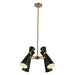 Blake Four Light Chandelier Matte Black/Aged Gold-Mid. Chandeliers-Alora-Lighting Design Store