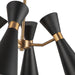 Blake Four Light Chandelier Matte Black/Aged Gold-Mid. Chandeliers-Alora-Lighting Design Store