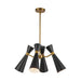 Blake Four Light Chandelier Matte Black/Aged Gold-Mid. Chandeliers-Alora-Lighting Design Store