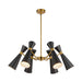 Blake Six Light Chandelier Matte Black/Aged Gold-Mid. Chandeliers-Alora-Lighting Design Store