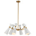 Blake Six Light Chandelier White/Aged Gold-Mid. Chandeliers-Alora-Lighting Design Store