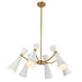 Blake Six Light Chandelier White/Aged Gold-Mid. Chandeliers-Alora-Lighting Design Store