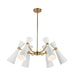 Blake Six Light Chandelier White/Aged Gold-Mid. Chandeliers-Alora-Lighting Design Store