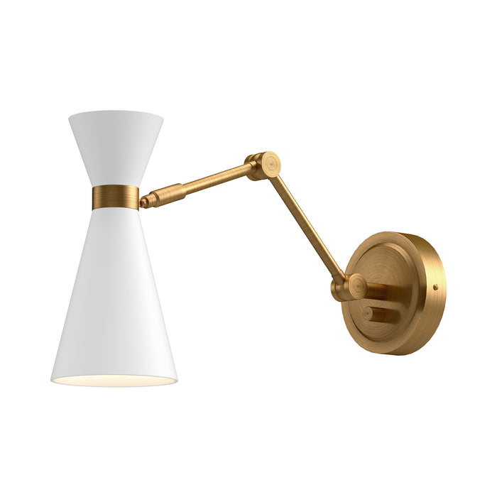 Blake One Light Vanity Aged Gold/White-Lamps-Alora-Lighting Design Store