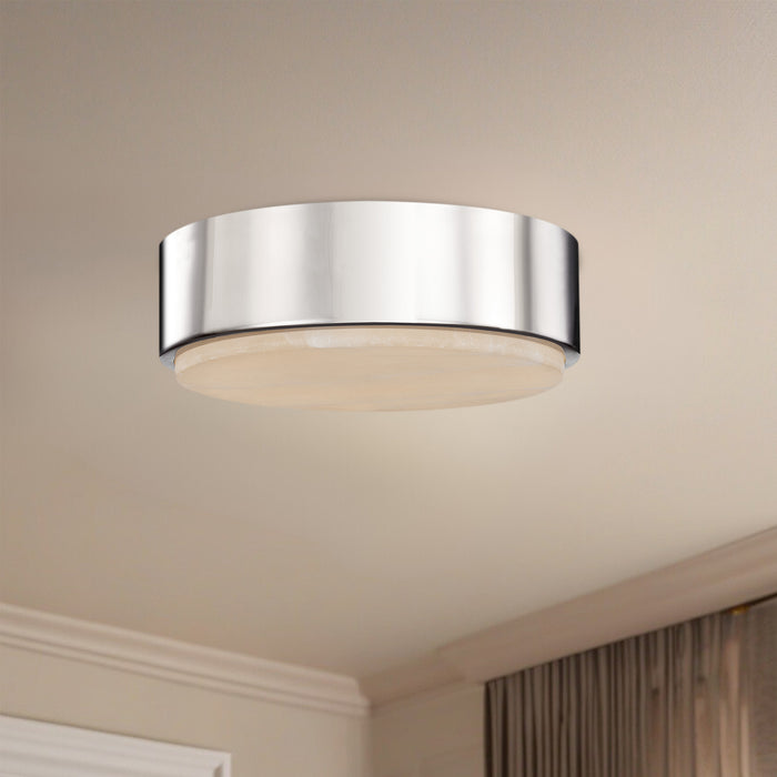 Blanco LED Flush Mount Polished Nickel/Alabaster-Flush Mounts-Alora-Lighting Design Store