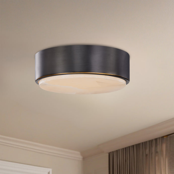 Blanco LED Flush Mount Urban Bronze/Alabaster-Flush Mounts-Alora-Lighting Design Store