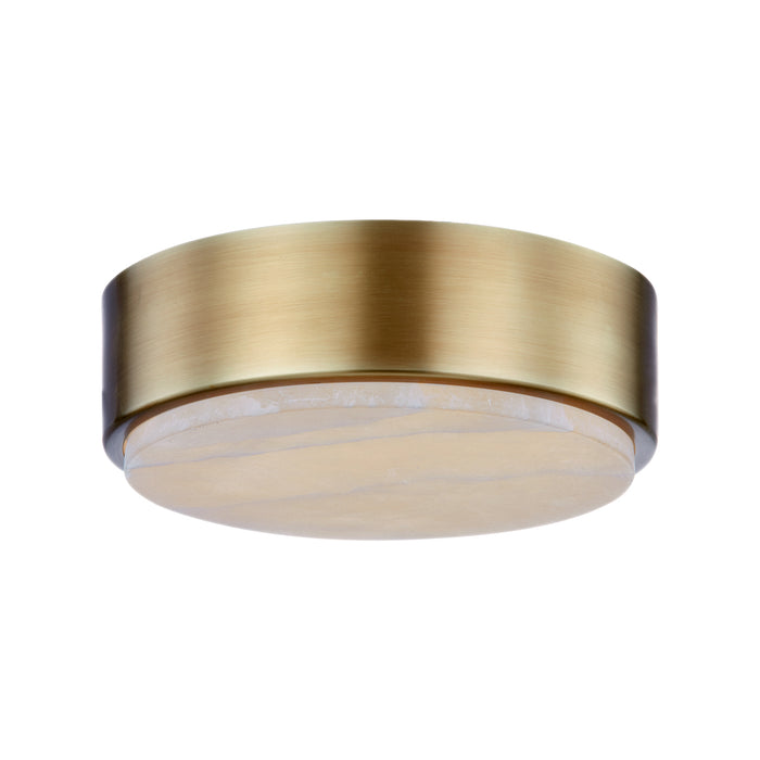 Blanco LED Flush Mount Vintage Brass/Alabaster-Flush Mounts-Alora-Lighting Design Store